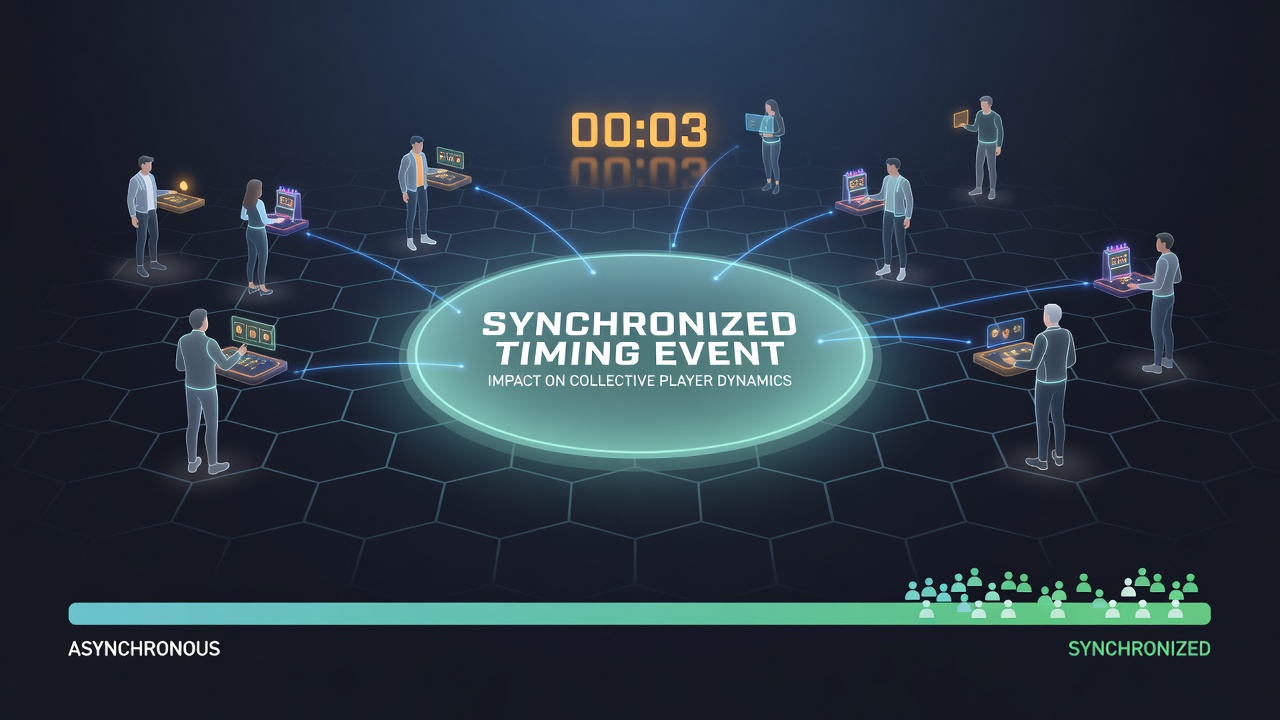 Live dashboard screenshot illustrating clustered player activity and chat volume spikes during a synchronized tournament round in a shared digital casino