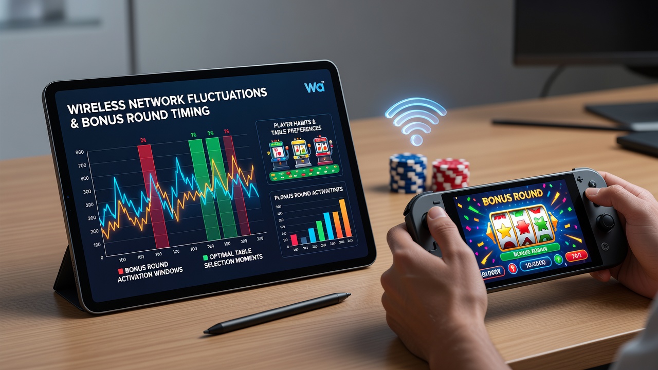 Split view of a handheld screen displaying live dealer tables with signal strength overlay and selection highlights