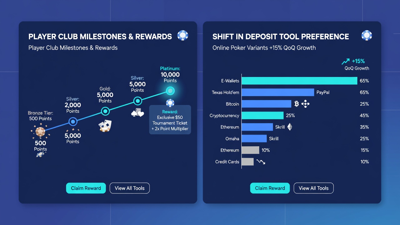Comparison chart of deposit tools used for online poker milestone rewards in 2026