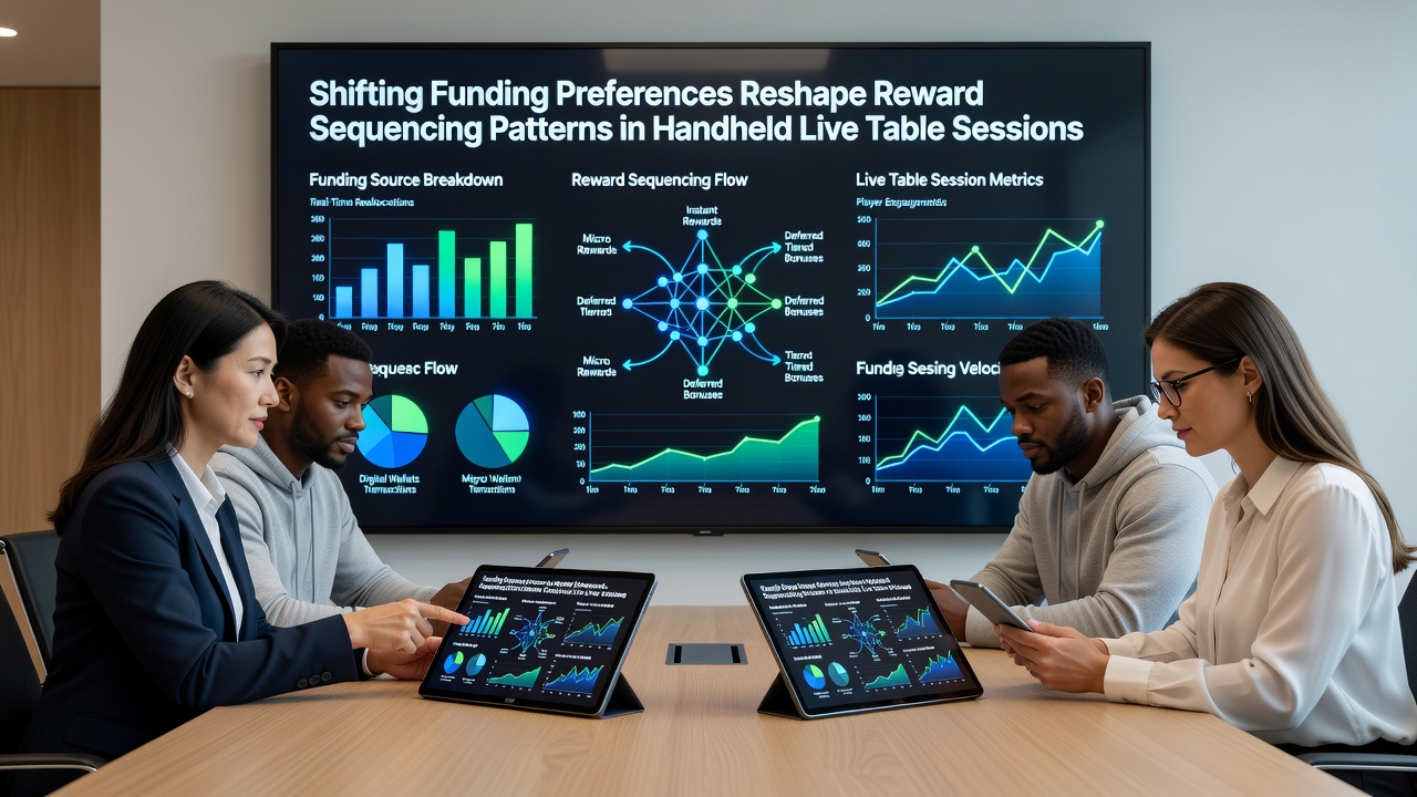 Handheld screen showing reel challenge interface with sequenced rewards and funding preference indicators