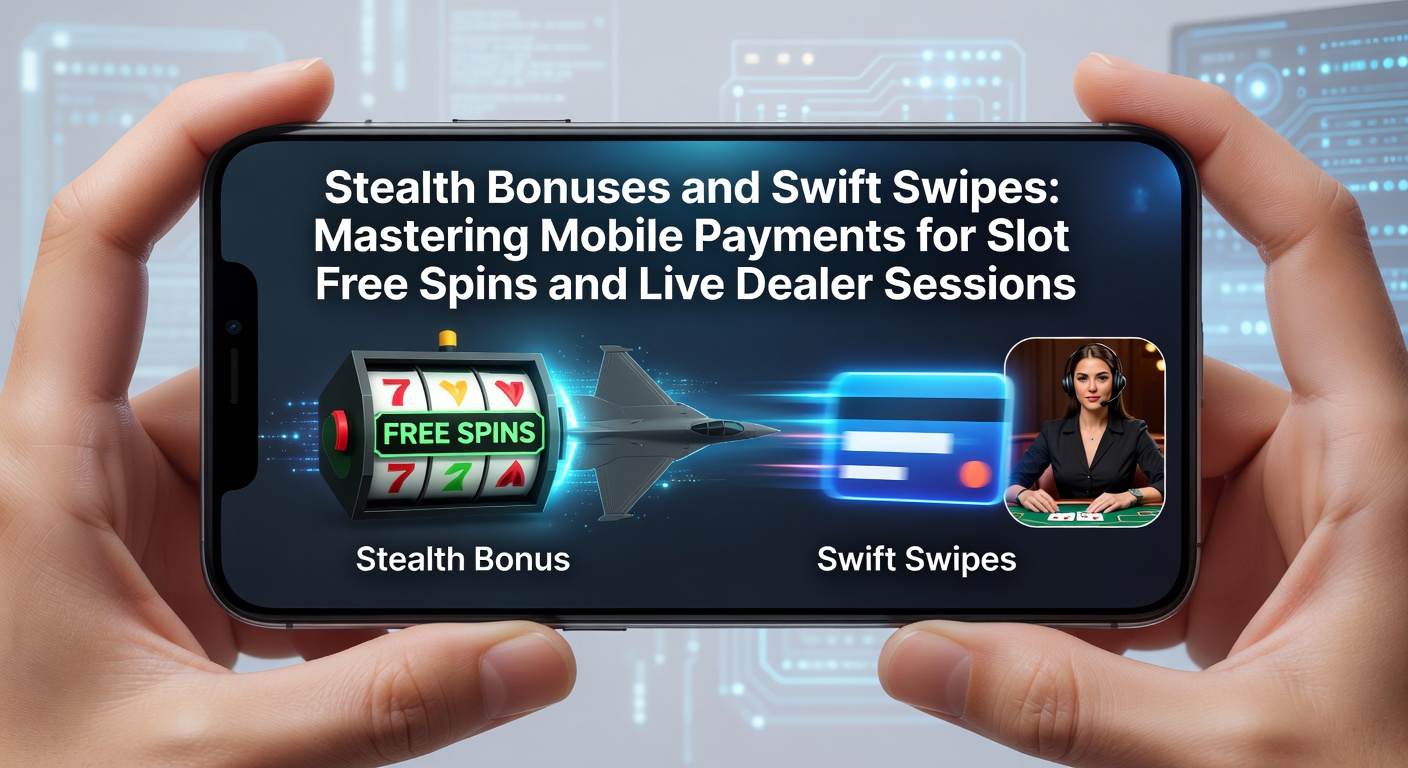 Mobile phone displaying a slot game with free spins activated via quick payment swipe
